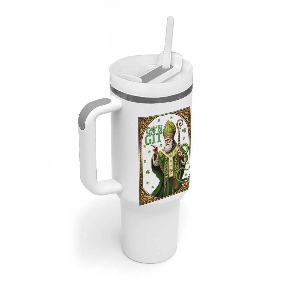 Saint Patrick Go'n Git Tumbler With Handle Funny St Patricks Day Snake Legend