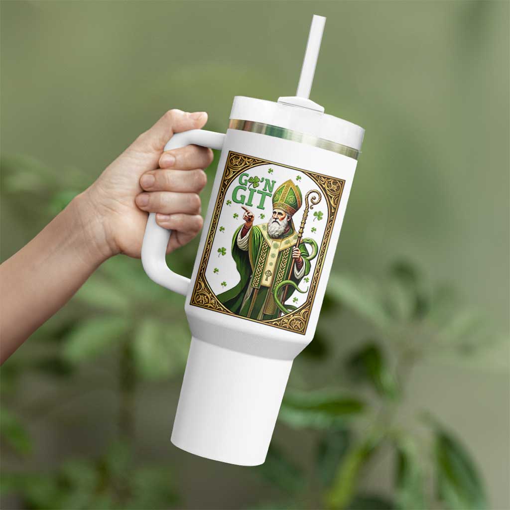 Saint Patrick Go'n Git Tumbler With Handle Funny St Patricks Day Snake Legend