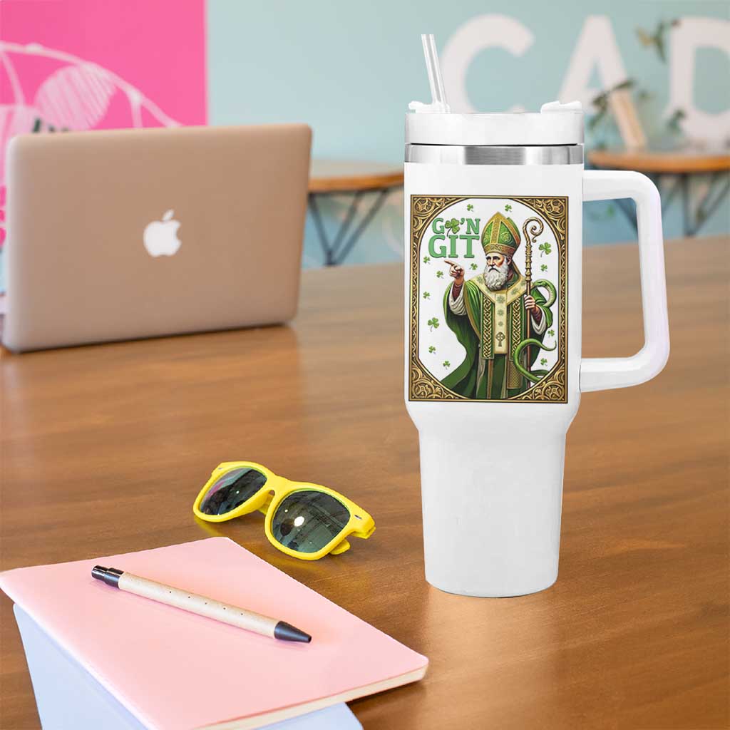Saint Patrick Go'n Git Tumbler With Handle Funny St Patricks Day Snake Legend