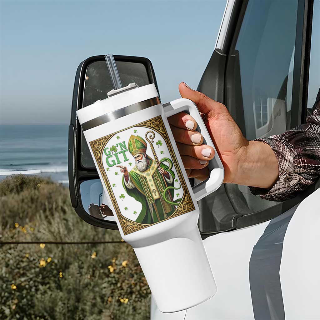 Saint Patrick Go'n Git Tumbler With Handle Funny St Patricks Day Snake Legend