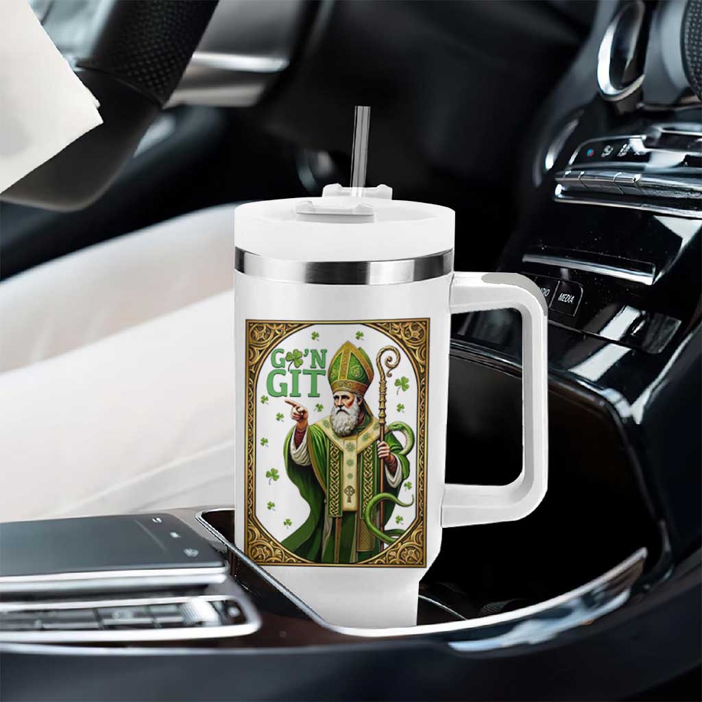 Saint Patrick Go'n Git Tumbler With Handle Funny St Patricks Day Snake Legend