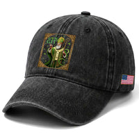Saint Patrick Go'n Git Washed Cotton Baseball Cap Funny St Patricks Day Snake Legend