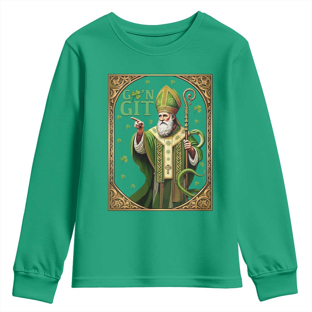 Saint Patrick Go'n Git Youth Sweatshirt Funny St Patricks Day Snake Legend