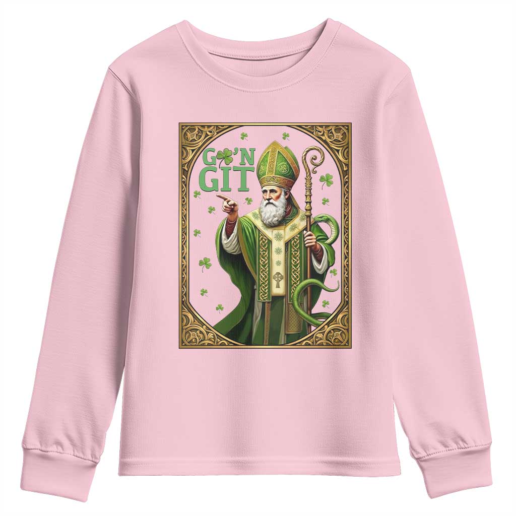 Saint Patrick Go'n Git Youth Sweatshirt Funny St Patricks Day Snake Legend