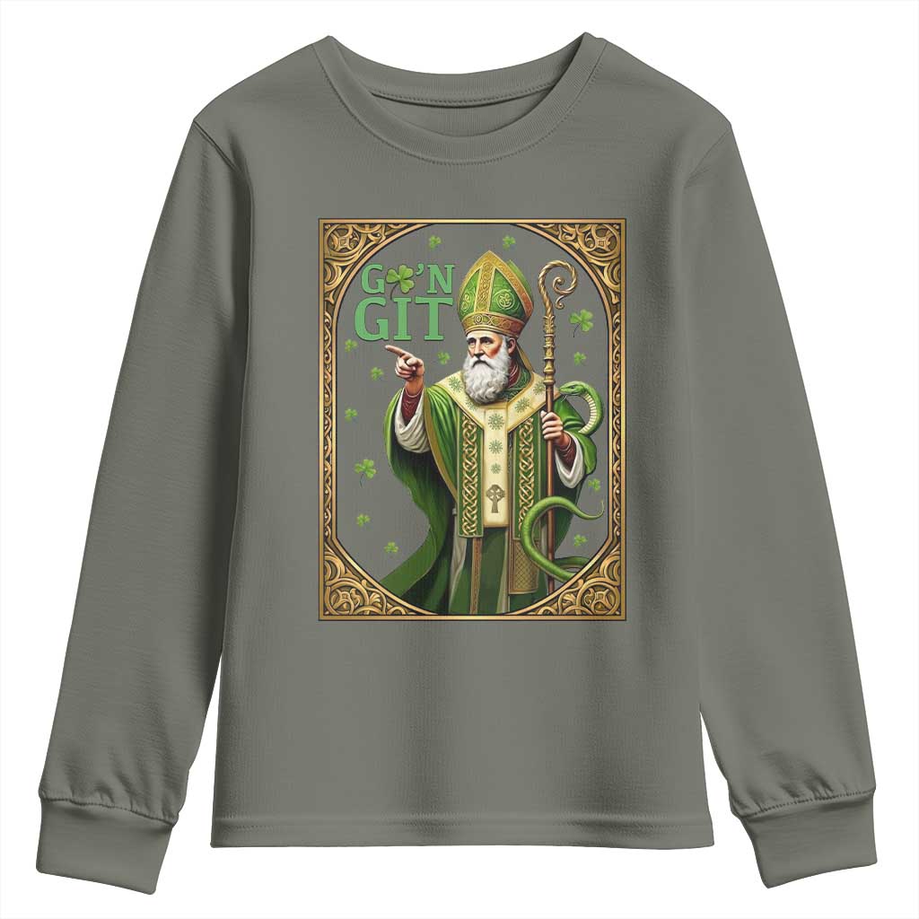 Saint Patrick Go'n Git Youth Sweatshirt Funny St Patricks Day Snake Legend