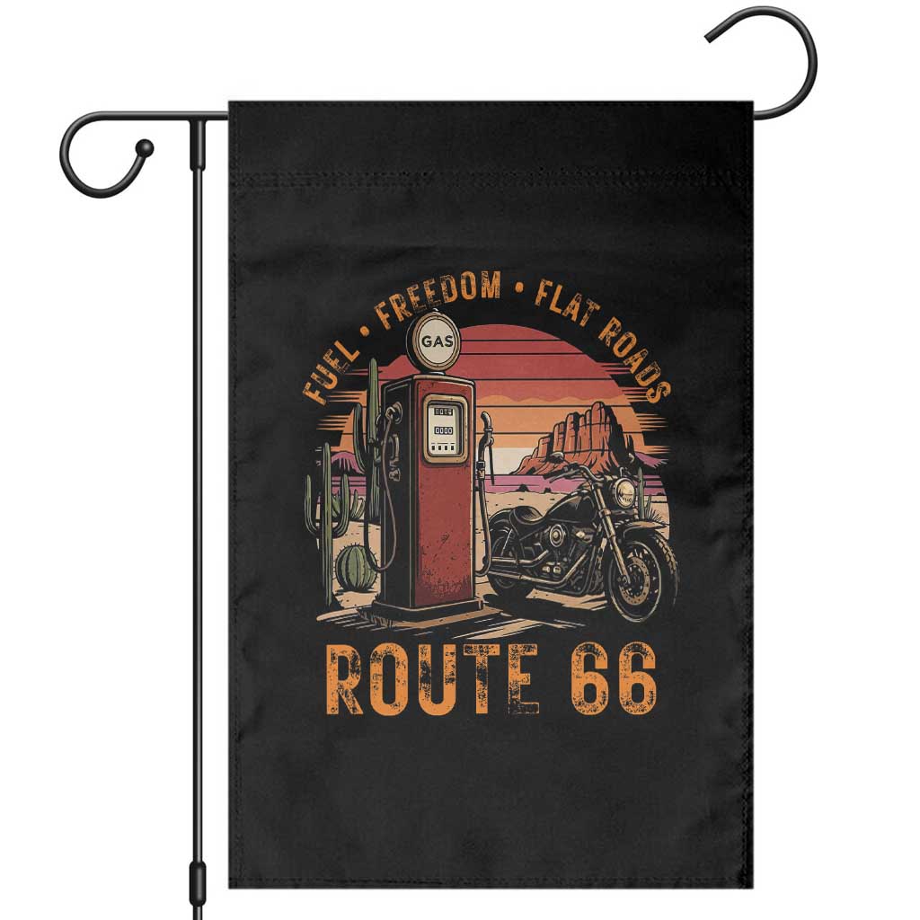 Vintage Route Highway 66 Gas Pump Garden Flag Fuel Freedom Flat Roads