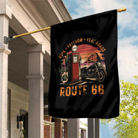 Vintage Route Highway 66 Gas Pump Garden Flag Fuel Freedom Flat Roads