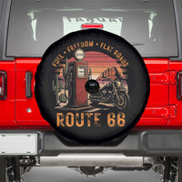 Vintage Route Highway 66 Gas Pump Spare Tire Cover Fuel Freedom Flat Roads