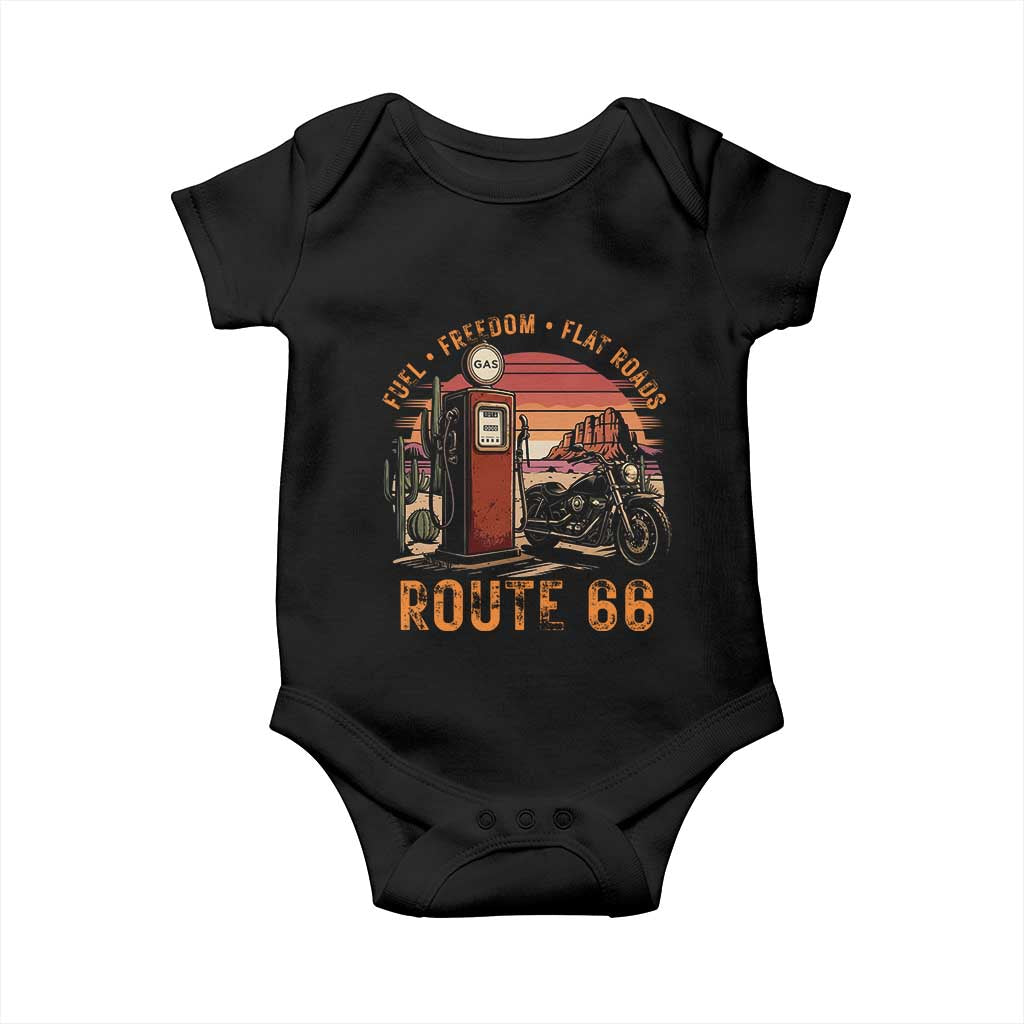Vintage Route Highway 66 Gas Pump Baby Onesie Fuel Freedom Flat Roads