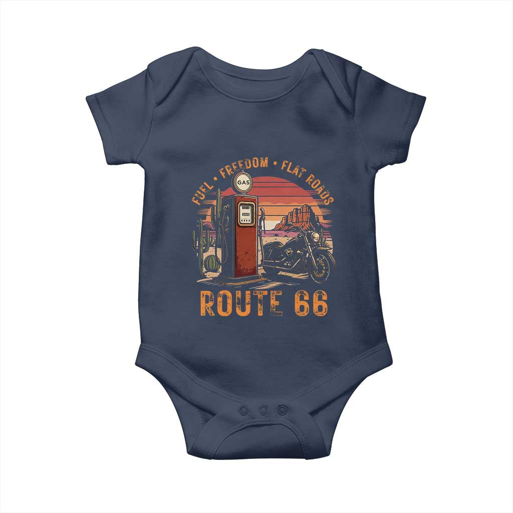 Vintage Route Highway 66 Gas Pump Baby Onesie Fuel Freedom Flat Roads