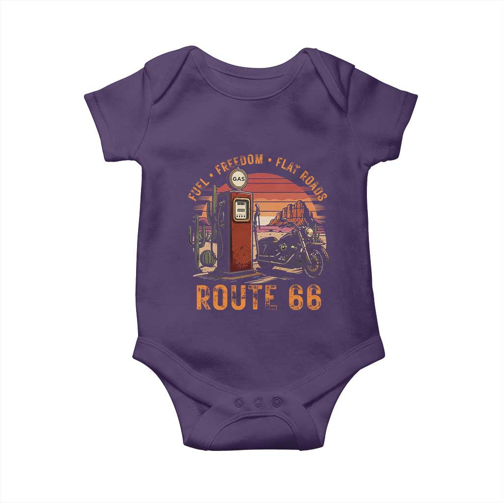 Vintage Route Highway 66 Gas Pump Baby Onesie Fuel Freedom Flat Roads