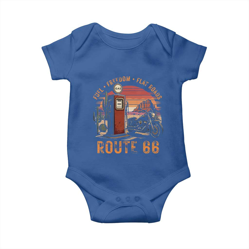 Vintage Route Highway 66 Gas Pump Baby Onesie Fuel Freedom Flat Roads
