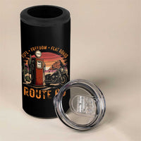 Vintage Route Highway 66 Gas Pump 4 in 1 Can Cooler Tumbler Fuel Freedom Flat Roads