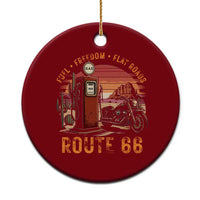 Vintage Route Highway 66 Gas Pump Ceramic Ornament Fuel Freedom Flat Roads
