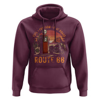 Vintage Route Highway 66 Gas Pump Hoodie Fuel Freedom Flat Roads