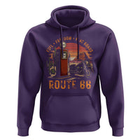 Vintage Route Highway 66 Gas Pump Hoodie Fuel Freedom Flat Roads