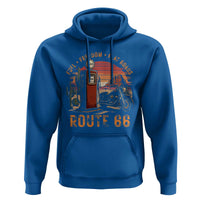 Vintage Route Highway 66 Gas Pump Hoodie Fuel Freedom Flat Roads
