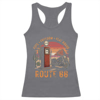 Vintage Route Highway 66 Gas Pump Racerback Tank Top Fuel Freedom Flat Roads