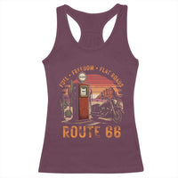 Vintage Route Highway 66 Gas Pump Racerback Tank Top Fuel Freedom Flat Roads