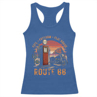 Vintage Route Highway 66 Gas Pump Racerback Tank Top Fuel Freedom Flat Roads