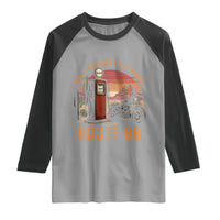 Vintage Route Highway 66 Gas Pump Raglan Shirt Fuel Freedom Flat Roads