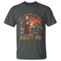 Vintage Route Highway 66 Gas Pump T Shirt Fuel Freedom Flat Roads
