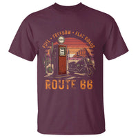 Vintage Route Highway 66 Gas Pump T Shirt Fuel Freedom Flat Roads