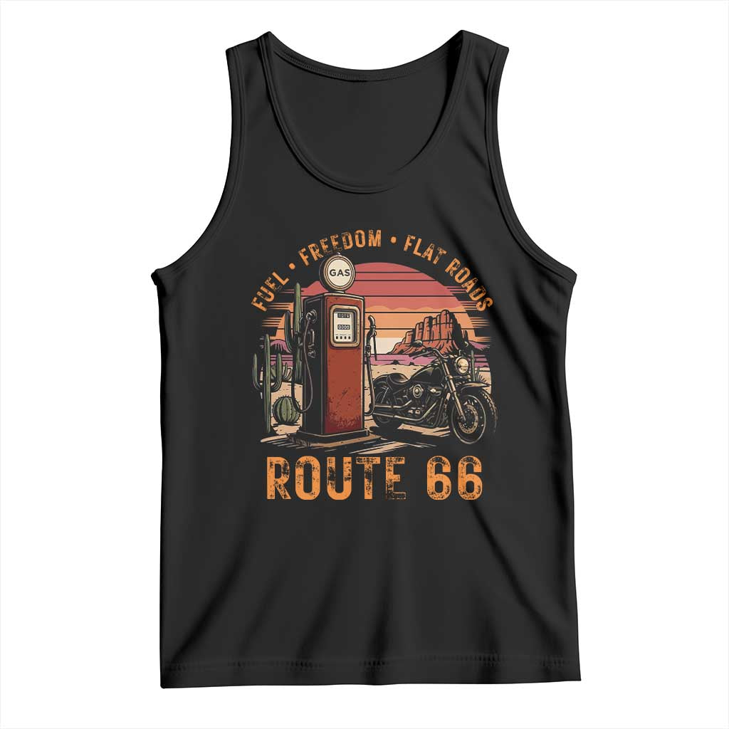 Vintage Route Highway 66 Gas Pump Tank Top Fuel Freedom Flat Roads