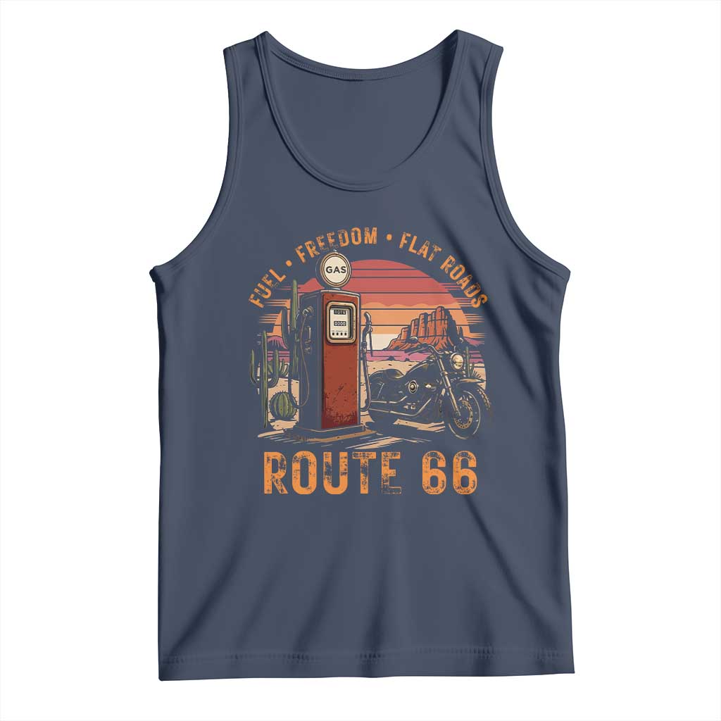 Vintage Route Highway 66 Gas Pump Tank Top Fuel Freedom Flat Roads