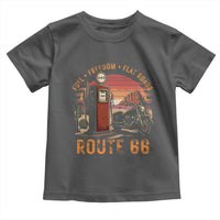 Vintage Route Highway 66 Gas Pump Toddler T Shirt Fuel Freedom Flat Roads