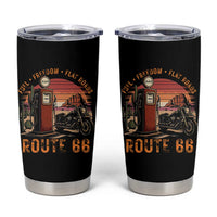 Vintage Route Highway 66 Gas Pump Tumbler Cup Fuel Freedom Flat Roads