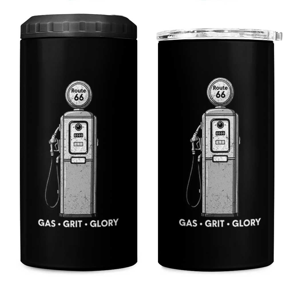 Route Highway 66 Americana Road Trip 4 in 1 Can Cooler Tumbler Gas Grill Glory