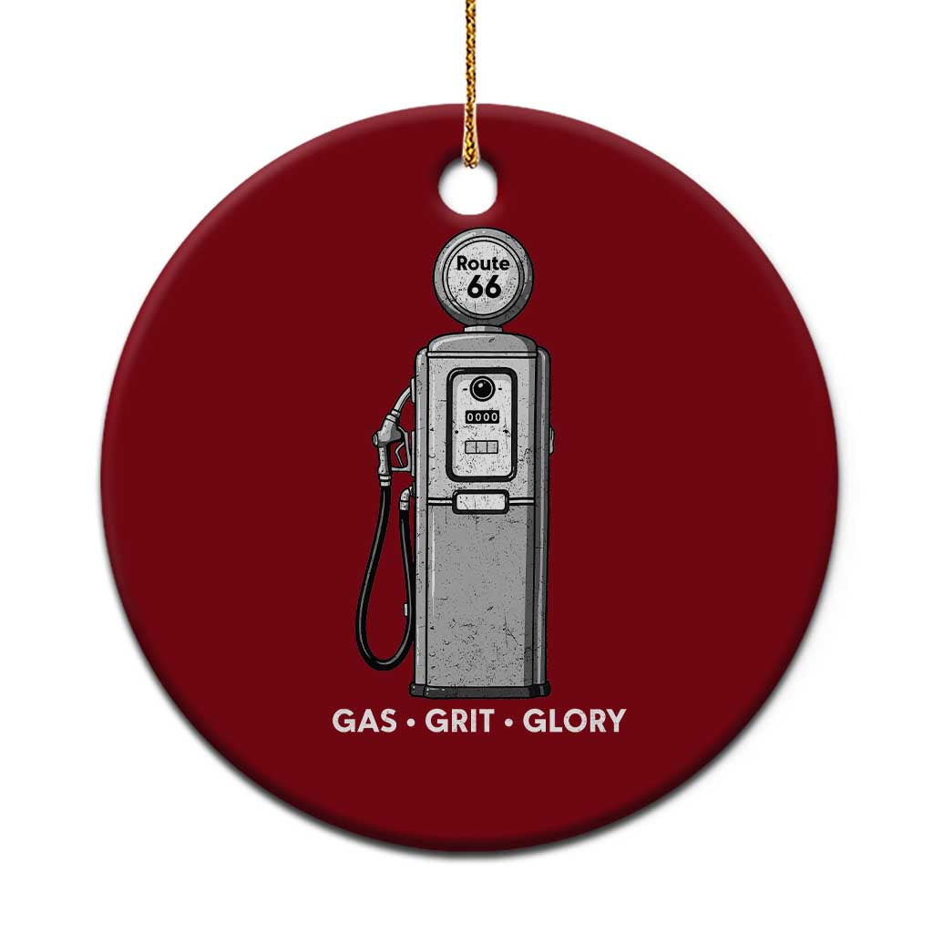 Route Highway 66 Americana Road Trip Ceramic Ornament Gas Grill Glory