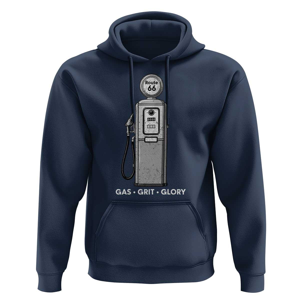 Route Highway 66 Americana Road Trip Hoodie Gas Grill Glory