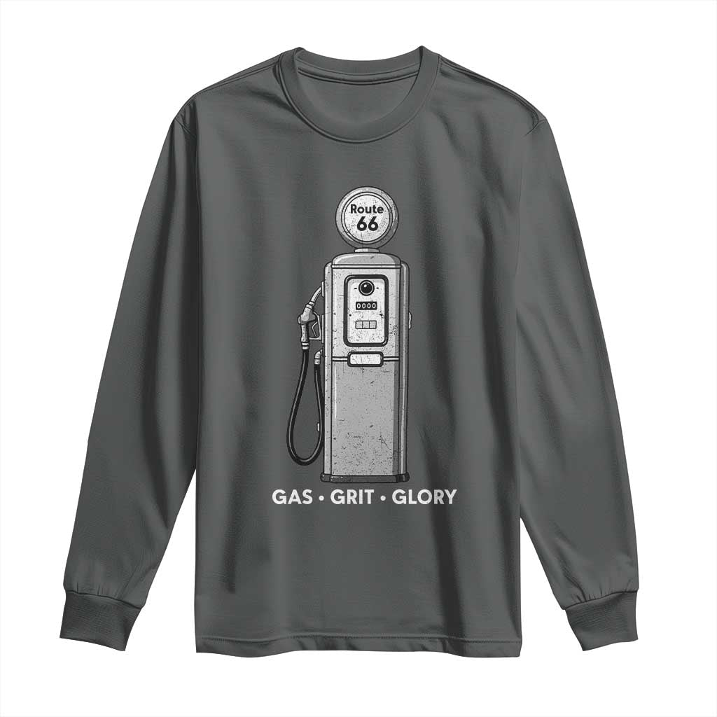 Route Highway 66 Americana Road Trip Long Sleeve Shirt Gas Grill Glory