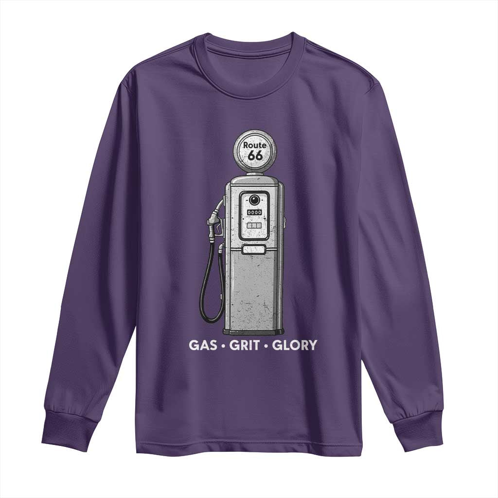 Route Highway 66 Americana Road Trip Long Sleeve Shirt Gas Grill Glory