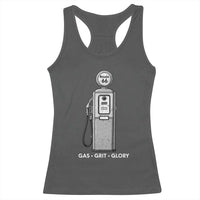 Route Highway 66 Americana Road Trip Racerback Tank Top Gas Grill Glory