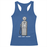Route Highway 66 Americana Road Trip Racerback Tank Top Gas Grill Glory