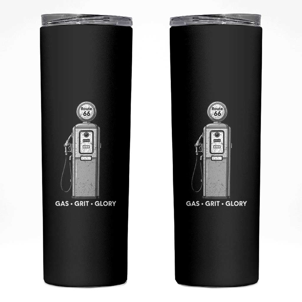 Route Highway 66 Americana Road Trip Skinny Tumbler Gas Grill Glory