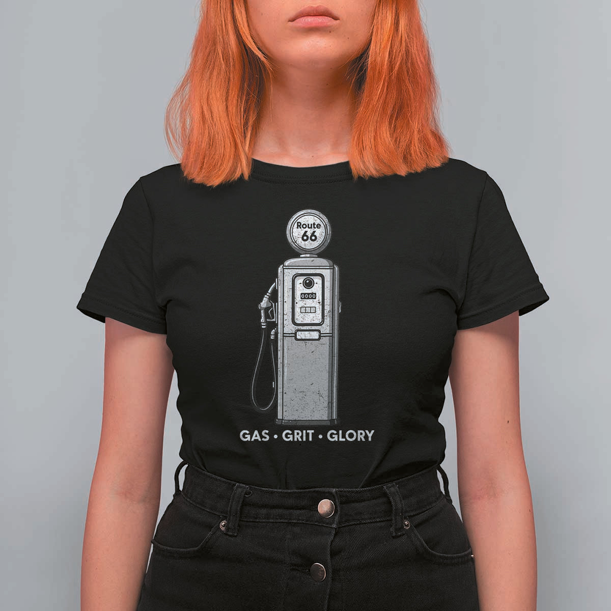 Route Highway 66 Americana Road Trip T Shirt For Women Gas Grill Glory