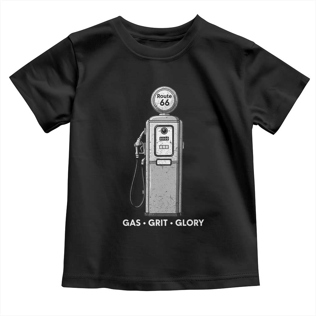 Route Highway 66 Americana Road Trip Toddler T Shirt Gas Grill Glory