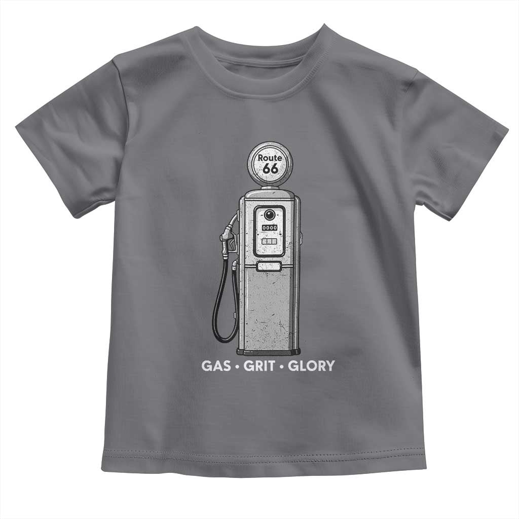 Route Highway 66 Americana Road Trip Toddler T Shirt Gas Grill Glory