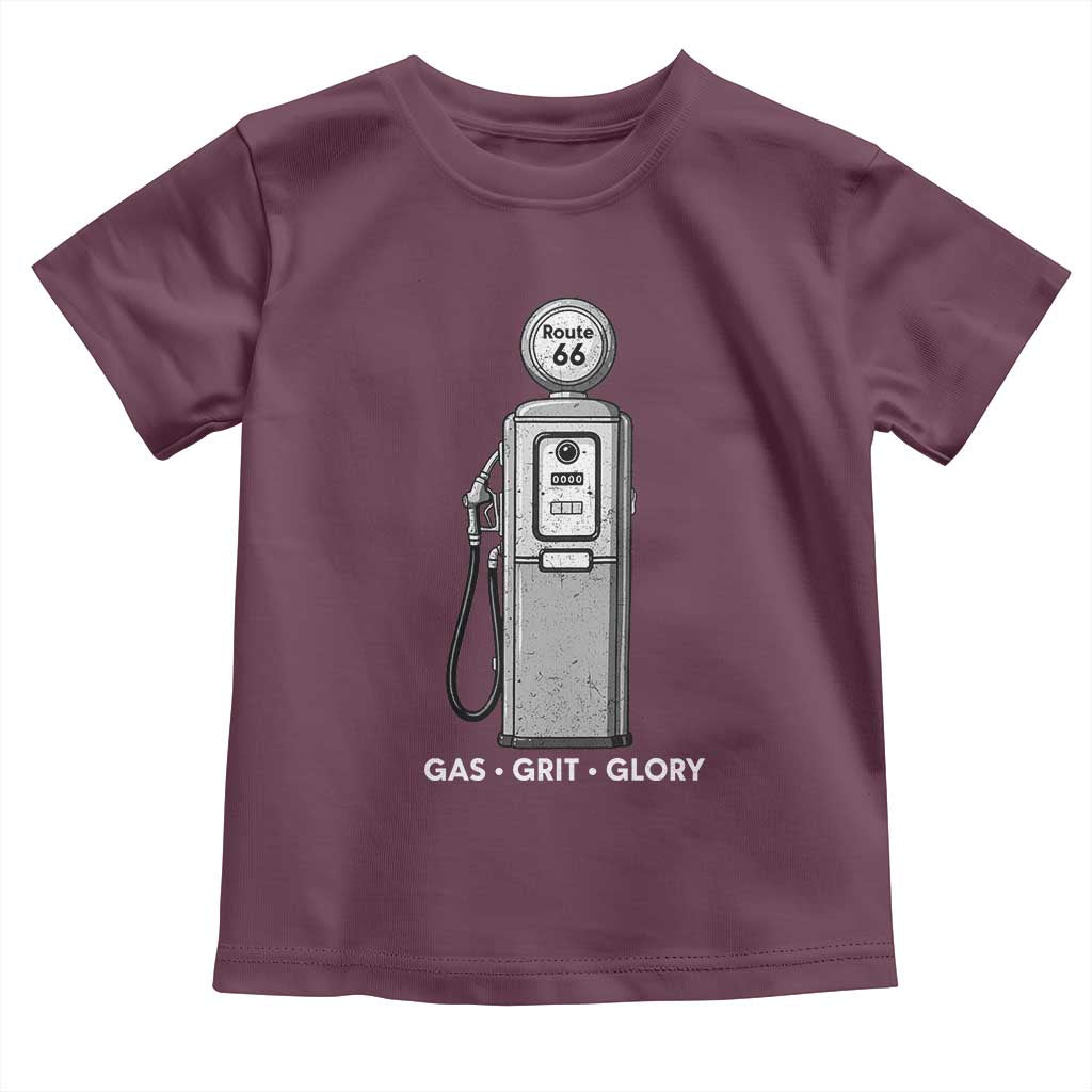 Route Highway 66 Americana Road Trip Toddler T Shirt Gas Grill Glory