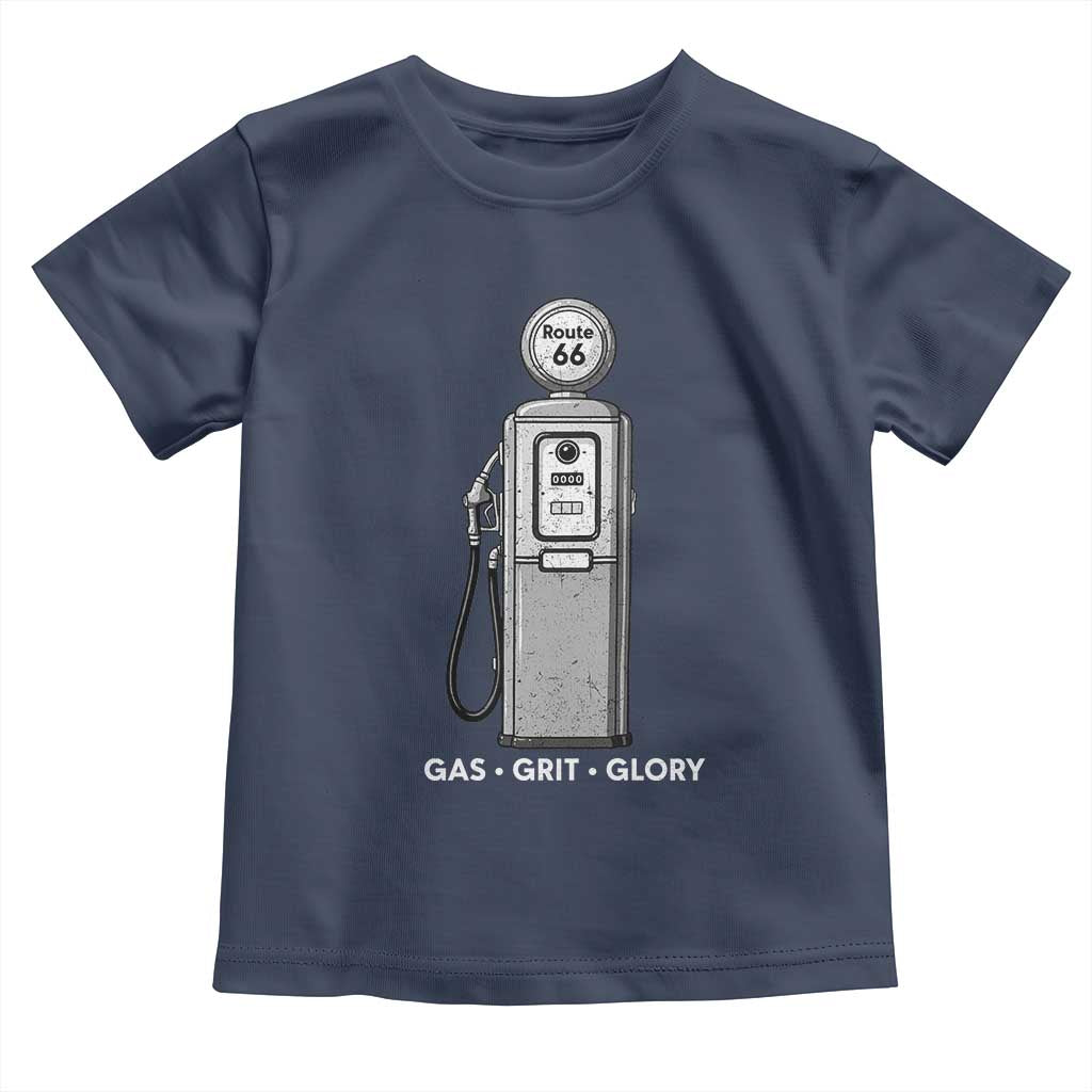 Route Highway 66 Americana Road Trip Toddler T Shirt Gas Grill Glory