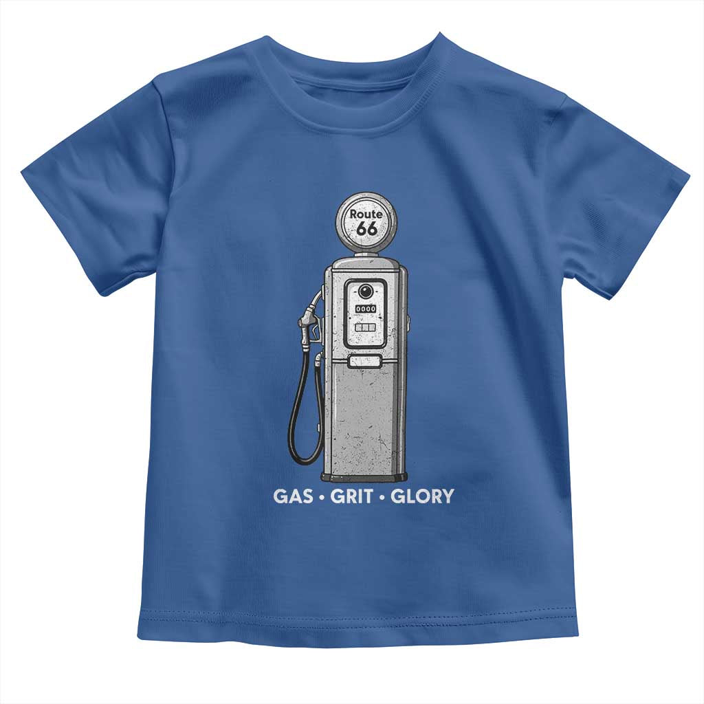Route Highway 66 Americana Road Trip Toddler T Shirt Gas Grill Glory