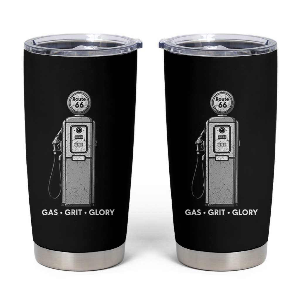 Route Highway 66 Americana Road Trip Tumbler Cup Gas Grill Glory
