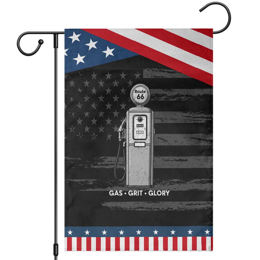 Route Highway 66 Americana Road Trip Garden Flag Gas Grill Glory