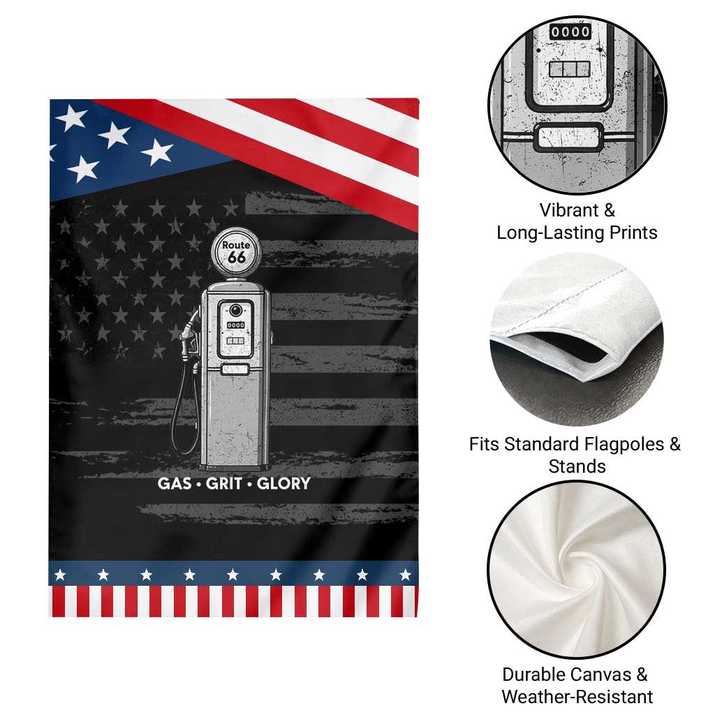 Route Highway 66 Americana Road Trip Garden Flag Gas Grill Glory