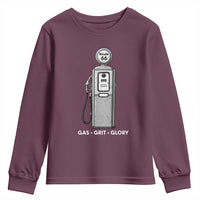 Route Highway 66 Americana Road Trip Youth Sweatshirt Gas Grill Glory
