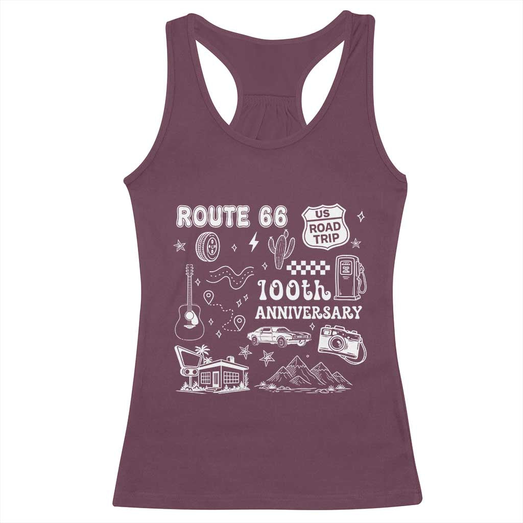Route Highway 66 100th Anniversary Racerback Tank Top The Mother Road Centennial
